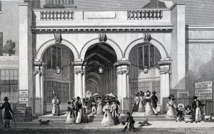 Burlington Arcade, Picadilly, gegraveerd door William Tombleson, 1828 door Thomas Hosmer Shepherd