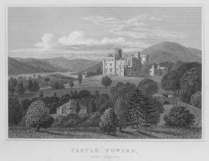 Castle Toward, Argyleshire (gravure) door Thomas Hosmer Shepherd