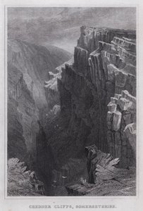 Cheddar Cliffs, Somerset door Thomas Hosmer Shepherd