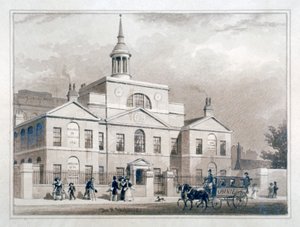 City of London Lying-In Hospital, City Road, Finsbury, Londen, ca. 1827 door Thomas Hosmer Shepherd