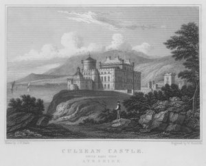 Culzean Castle, Zuidoostaanzicht, Ayrshire door Thomas Hosmer Shepherd