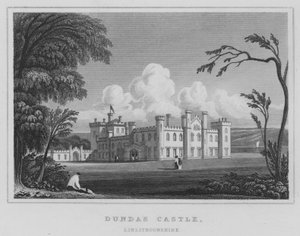 Dundas Kasteel, Linlithgowshire door Thomas Hosmer Shepherd