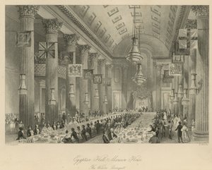 Egyptische Hal, Mansion House door Thomas Hosmer Shepherd