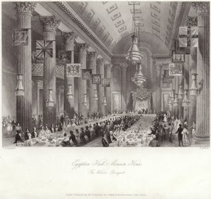 Egyptische Hal in het Mansion House tijdens het Wilson banket door Thomas Hosmer Shepherd