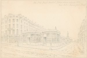 Fleet Market vanaf Holborn Bridge (nu verwijderd) door Thomas Hosmer Shepherd