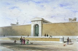 Poort van Bridewell Prison, Tothill Fields, Westminster, Londen door Thomas Hosmer Shepherd