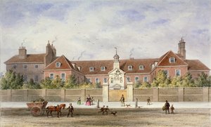 Grey Coat Hospital, Tothill Fields, Westminster, Londen, ca. 1840 door Thomas Hosmer Shepherd