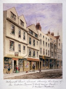 Holywell Street, Westminster, Londen, ca. 1853 door Thomas Hosmer Shepherd