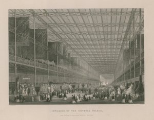 Interieur van het Crystal Palace (gravure)