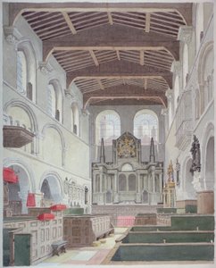 Interieur van de Kerk van St Bartholomew-the-Great, Smithfield, City of London, 1821