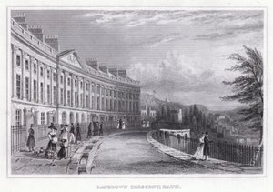 Lansdown Crescent, Bath (gravure) door Thomas Hosmer Shepherd