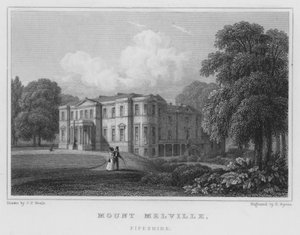 Mount Melville, Fifeshire (gravure) door Thomas Hosmer Shepherd