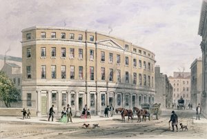 Nieuwe huizen bij de ingang van Gresham St, 1851 door Thomas Hosmer Shepherd
