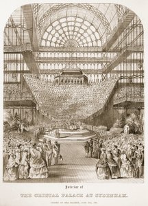Opening van Crystal Palace in Sydenham door koningin Victoria op 10 juni 1854 door Thomas Hosmer Shepherd