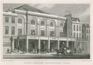 Surrey Theatre, Blackfriars Road, Londen door Thomas Hosmer Shepherd
