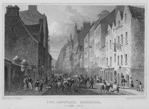 The Canongate, Edinburgh, kijkend naar het westen