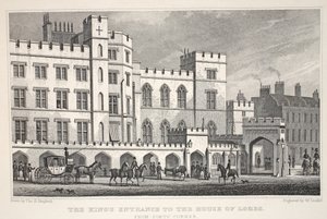 De koninklijke ingang naar het House of Lords vanaf Poets Corner, uit 