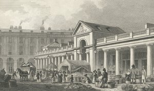 De N.W. gevel van de nieuwe Covent Garden markt, 1827-30 door Thomas Hosmer Shepherd