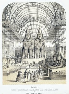 De Nubische Hof in The Crystal Palace in Sydenham, ca. 1851-1855 door Thomas Hosmer Shepherd