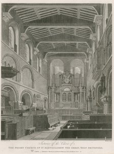 De Priorijkerk van St Bartholomew the Great, West Smithfield door Thomas Hosmer Shepherd