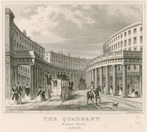 The Quadrant, Regent Street, Londen door Thomas Hosmer Shepherd