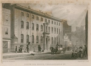 Het South Sea House, Threadneedle Street, Londen door Thomas Hosmer Shepherd
