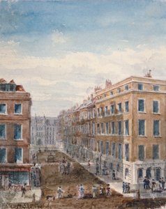Uitzicht op King Street, kijkend naar het noorden vanaf Cheapside naar de Guildhall, City of London door Thomas Hosmer Shepherd
