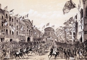Bezoek van Napoleon III en keizerin Eugenie aan de stad, 19 april 1855