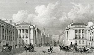 Waterloo Place en een deel van Regent Street, pub.1828