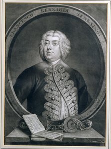 Portret van Francesco Bernardi Senesino, een Sienese castraat, gegraveerd door Alexander van Haecken door Thomas Hudson