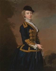 Portret van een jonge vrouw van de Fortesque-familie uit Devon door Thomas Hudson