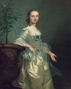 Portret van een dame, vermoedelijk Isabella Courtenay door Thomas Hudson