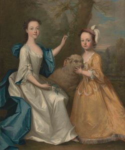 Jonge vrouwen met een lam