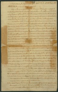 Ontwerp van de Onafhankelijkheidsverklaring, 4 juli 1776