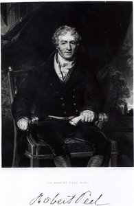Portret van Sir Robert Peel (1788-1850), gegraveerd door H. Robinson door Thomas Lawrence