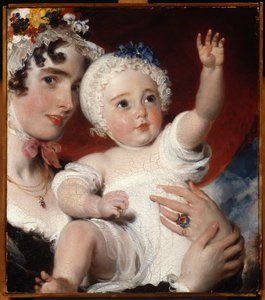 Priscilla, Lady Burghesh, die haar zoon, de Hon. George Fane, vasthoudt, 1820 door Thomas Lawrence