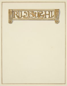Initialen boven Korinthische Deur in Temple Street door Thomas Leeson the Elder Rowbotham