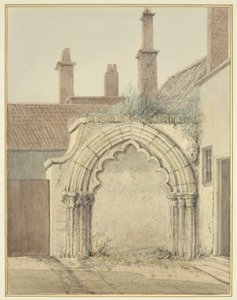 Oude poort naar Prebendal House vanuit de kloosters van de kathedraal van Bristol