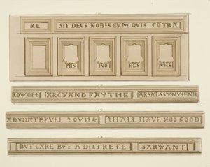 Betimmering en inscripties van 46 Baldwin Street door Thomas Leeson the Elder Rowbotham