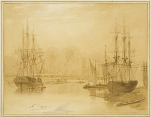 Touwslagerij bij Wapping, West Indiaman 