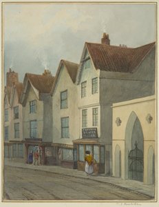 Temple Street met poort naar Temple Church door Thomas Leeson the Elder Rowbotham