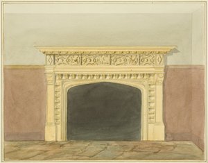 De Rijzende Zon, Castle Ditch, schoorsteenmantel door Thomas Leeson the Elder Rowbotham