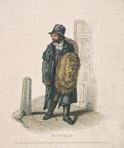 Mattenverkoper die zijn waren op zijn schouder draagt, 1820 door Thomas Lord Busby