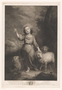 Jonge herder met lammeren