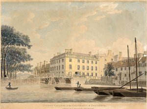 Queens College in de Universiteit van Cambridge, uitgegeven 1800