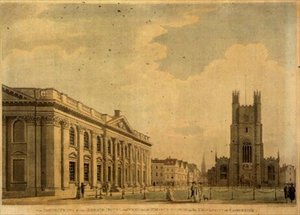 De zuidkant van het Senaatshuis en de westkant van de St. Mary