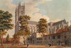 Westminster Abbey vanuit de scholen, 1790-1792 door Thomas Malton Jnr.