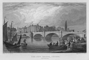De Nieuwe Brug, Totnes, Devonshire door Thomas Mann (after) Baynes