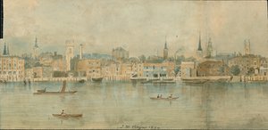 Panorama van de rivier de Theems, noordzijde, in 13 delen
