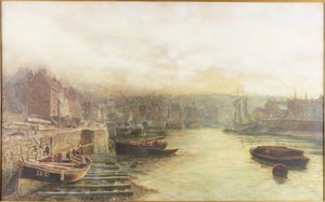 River Wear, noordelijke oever kijkend naar het westen vanaf het douanehuis door Thomas Marie Madawaska Hemy